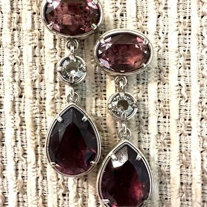 Brighton purple  Dangle Earrings Silver 1.5” Retired Post Back